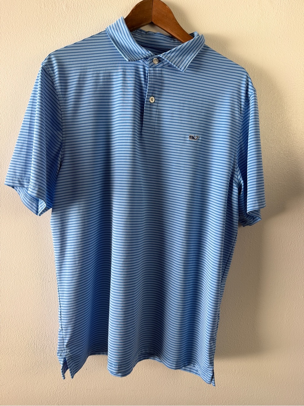 Vineyard Vines Men’s Blue Striped Polo Preppy Coastal Golf Quiet Luxury Shirt